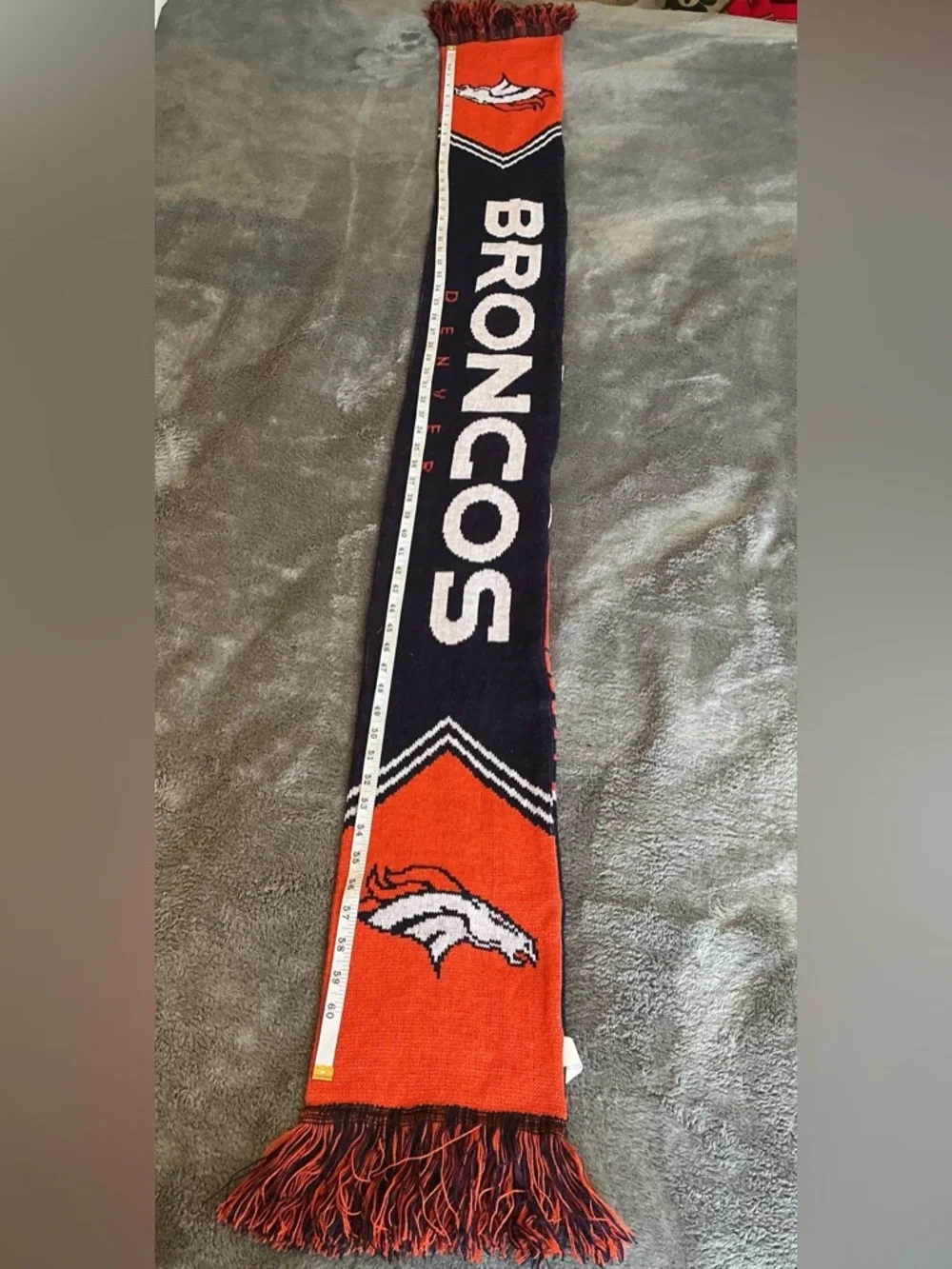 Denver Broncos Scarf Forever Brand NFL Football Orange Blue Unisex Adult
